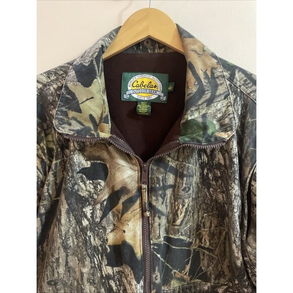Cabelas Mossy Oak Camo Jacket Men's Large Fleece Lining Hunting Outdoors READ - Picture 4 of 16